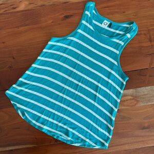 🦊 Teal Striped Sleeveless Tank Top
